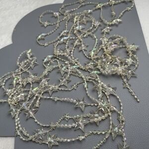 5 Meters Christmas Garland Tree Crystal Beads Garland Clear Iridescent Sparkly